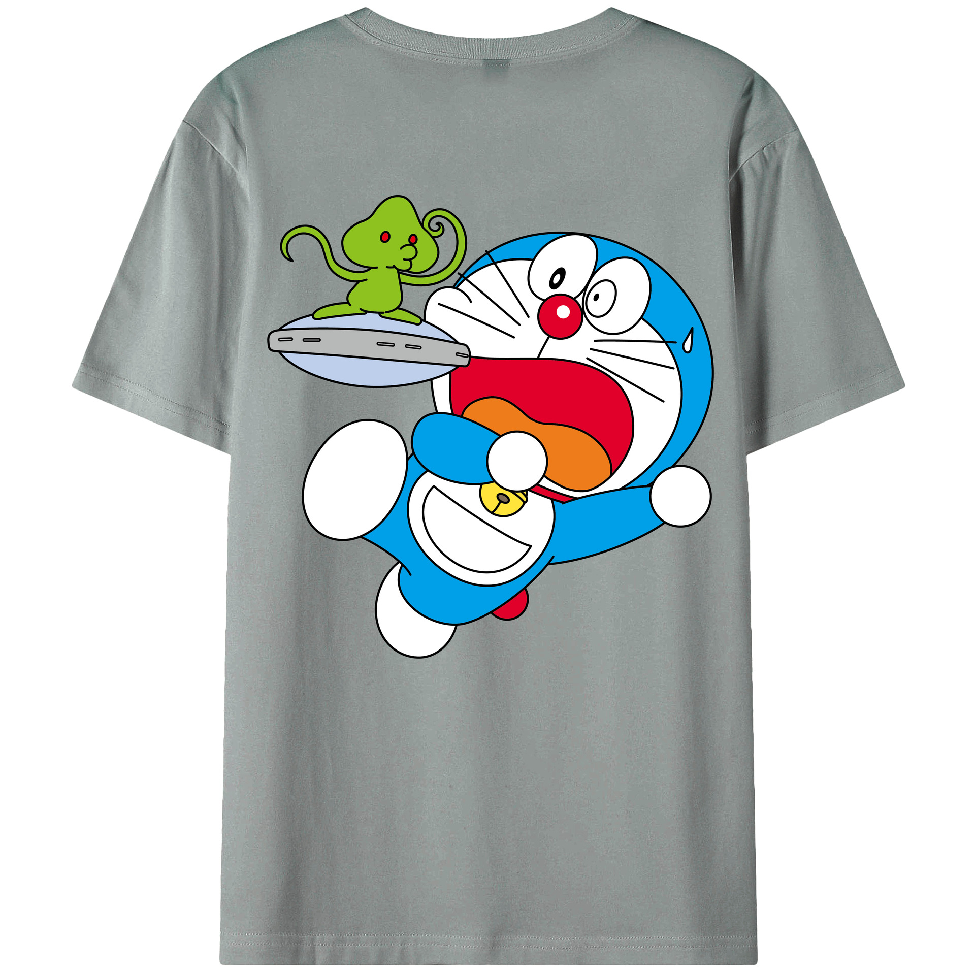（画像用） ドラえもん Doraemon 綿100％ メンズ半袖Tシャツ（バックプリント） 通気性